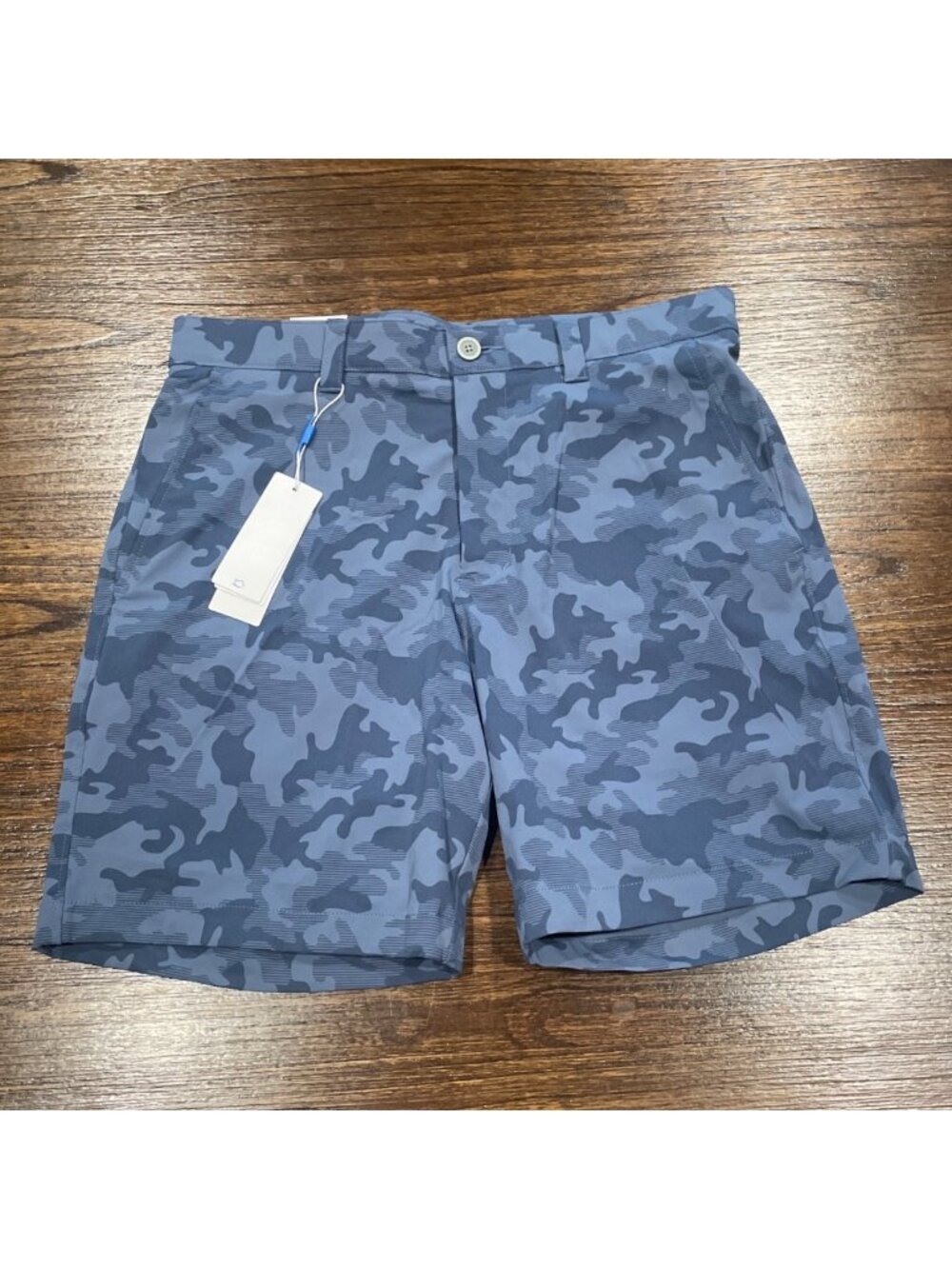 NWT Southern Tide Brrdie Island Camo Short Sz 33 Blue 8" Performance Activewear